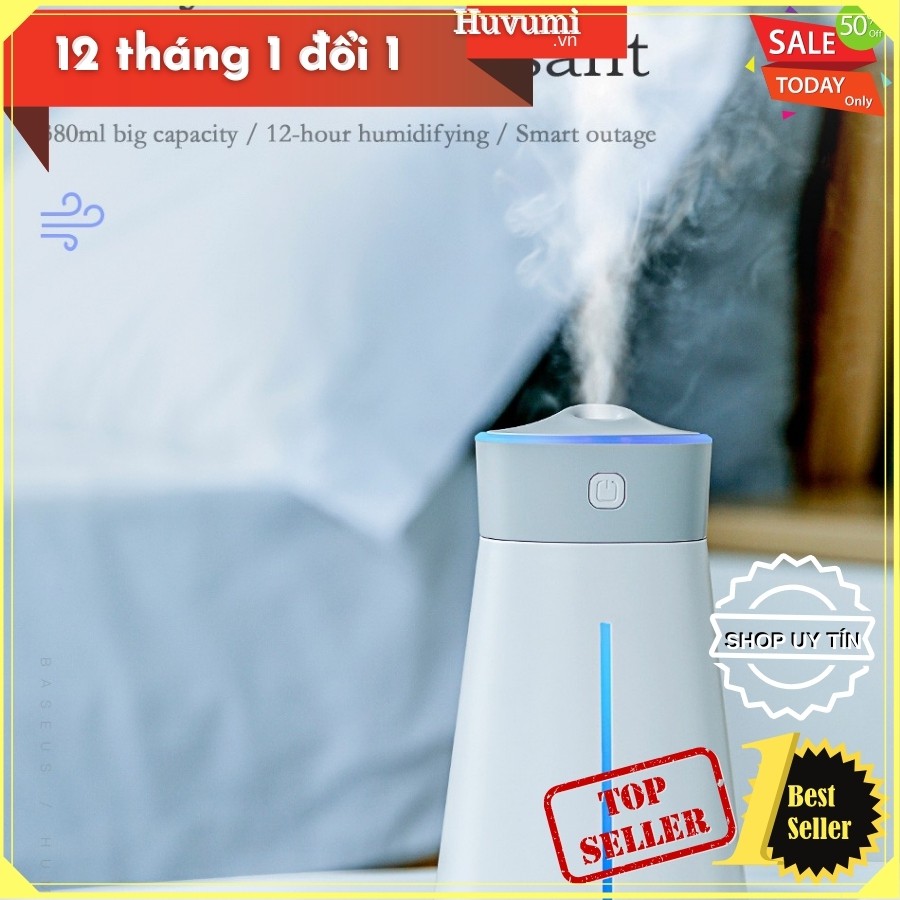 [Chính hãng-Sẵn] Máy phun sương, tạo ẩm, lọc không khí Baseus Slim Waist humidifier (380ml, USB 5V, 12h)- New 100% LV382