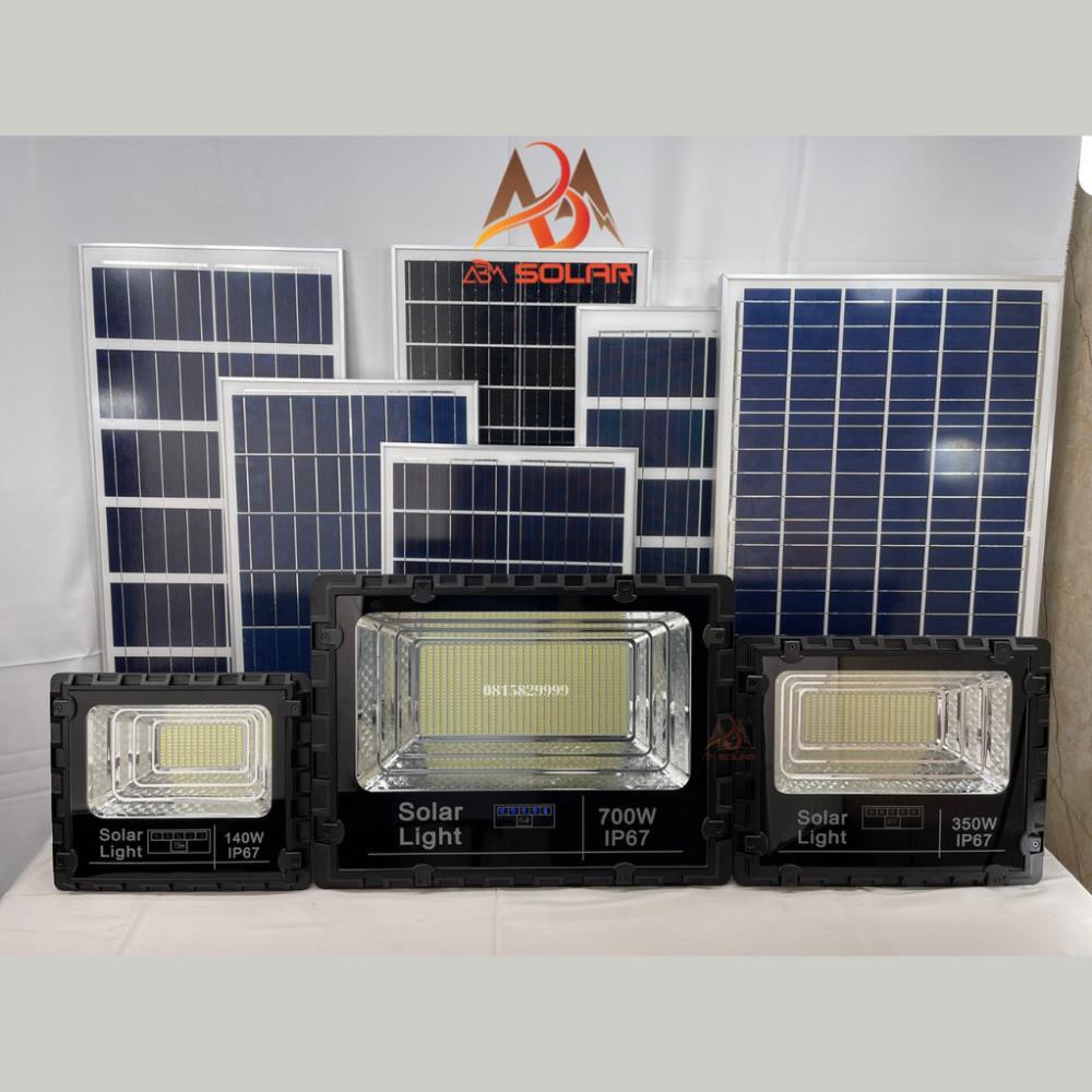 [140W] Đèn Năng Lượng Mặt Trời Nhôm Đúc Nguyên Khối, Có Báo % Pin Công xuất 700w 350w 140w 100w, ip 67 chống nước JD-ABM