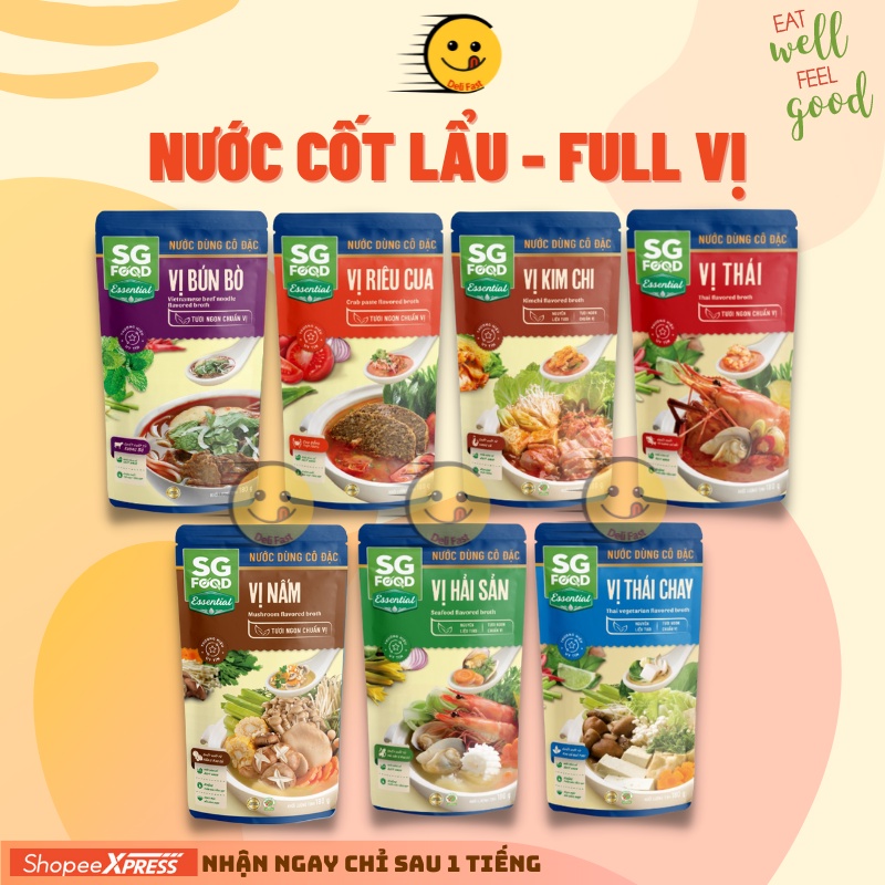 180g Nước Dùng Nước Lẩu Cô Đặc - Full Vị Vị Thái, Thái Chay, Nấm Tươi, Hải