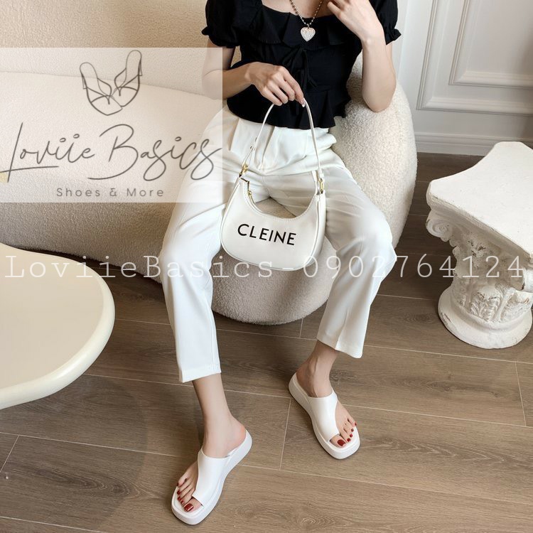 DÉP NỮ LOVIIE BASICS - DÉP XUỒNG THỜI TRANG PHONG CÁCH HIỆN ĐẠI QUAI NGANG 1 BÊN ĐẾ BẰNG D220373