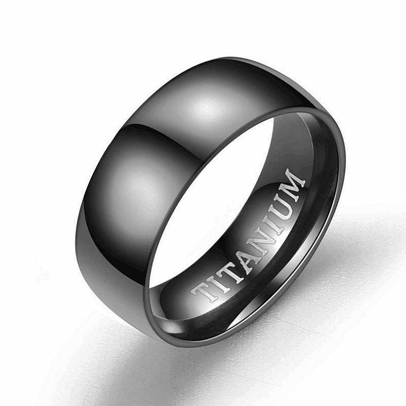 Nhẫn Titanium không rỉ màu đen cho nam nữ