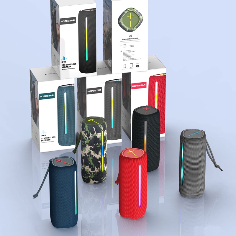 Loa bluetooth chuyên du lịch HOPESTAR P33 siêu bền chống nước - hỗ trợ AUX/ TF/ USB/ TWS (4 màu tuỳ chọn)