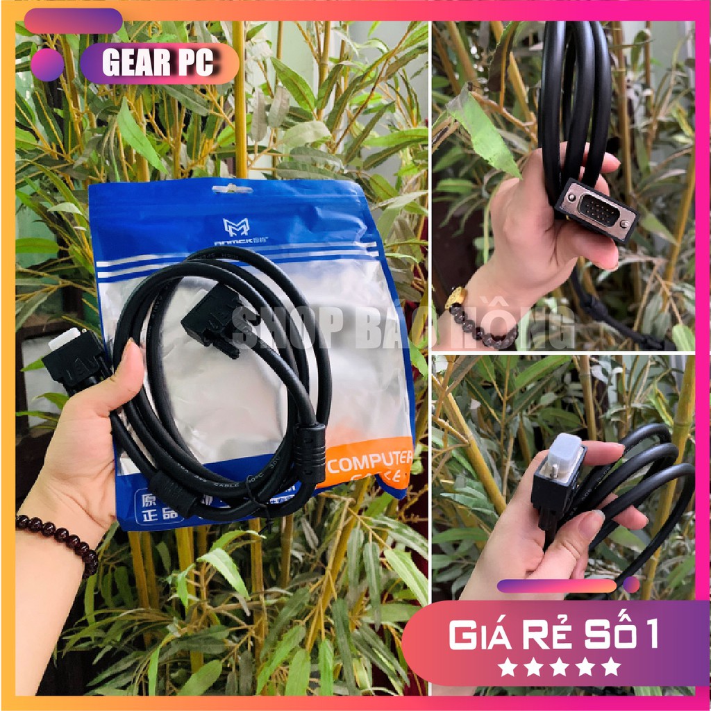 Dây cáp vga 3+6 chống nhiễu - Dây cáp màn hình dài 1,5m - 2 đầu cáp VGA cực xịn chuẩn hãng ANMCK- Máy Tính Báo Hồng