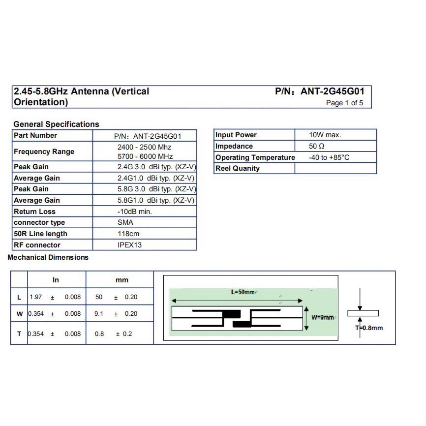 Anten intel mimo - anten dành cho card wifi máy tính bàn