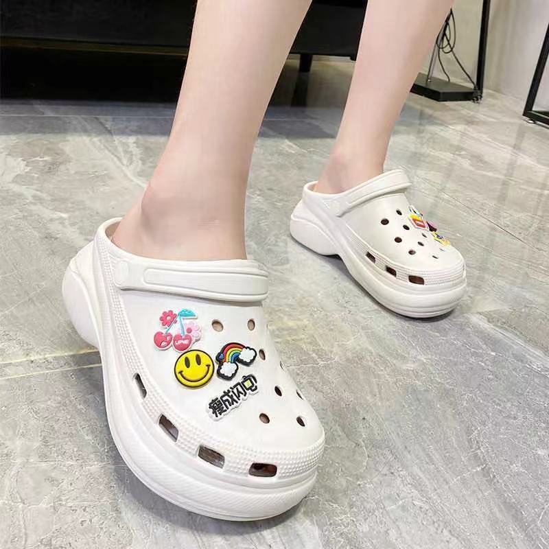 Giày crocs cao gót đế mềm chống trượt thời trang đi biển