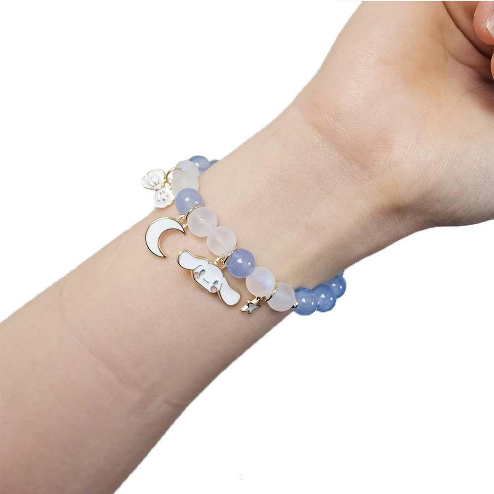 Vòng Tay Dây Thun Co Giãn Mặt Hình Chú Chó Cinnamoroll / Ngôi Sao / Mặt Trăng Phong Cách Hàn Quốc