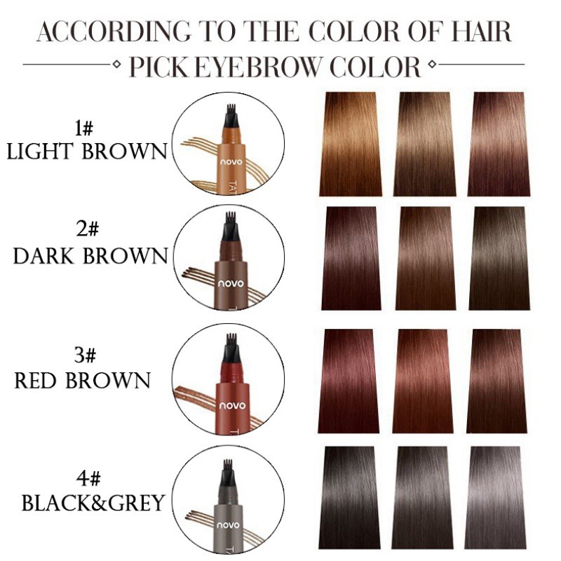 [Hàng mới về] Chì Kẻ Lông Mày Đầu Bốn Răng Chống Thấm Nước Lâu Trôi