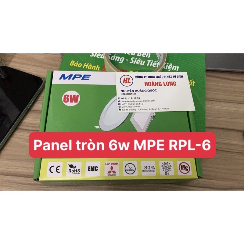MPE - Đèn led Panel âm trần tròn 6w trắng, vàng, trung tính, 3 chế độ MPE RPL-6 CHỪA LỔ 105MM