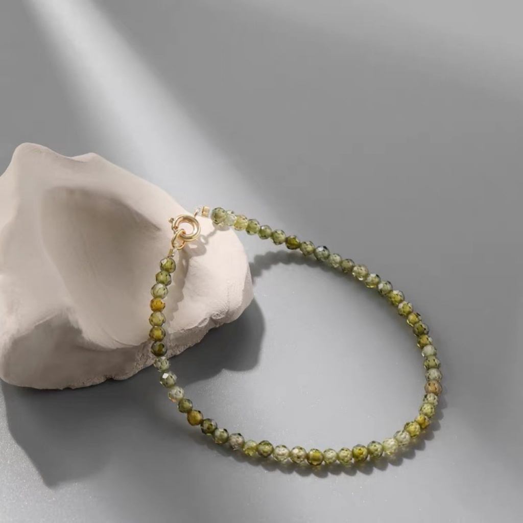 [Hàng Mới Về] Vòng Đeo Tay Đính Hạt Xanh Lá Cây Kiểu Cổ Điển Thời Trang Mùa Hè Cho Nữ