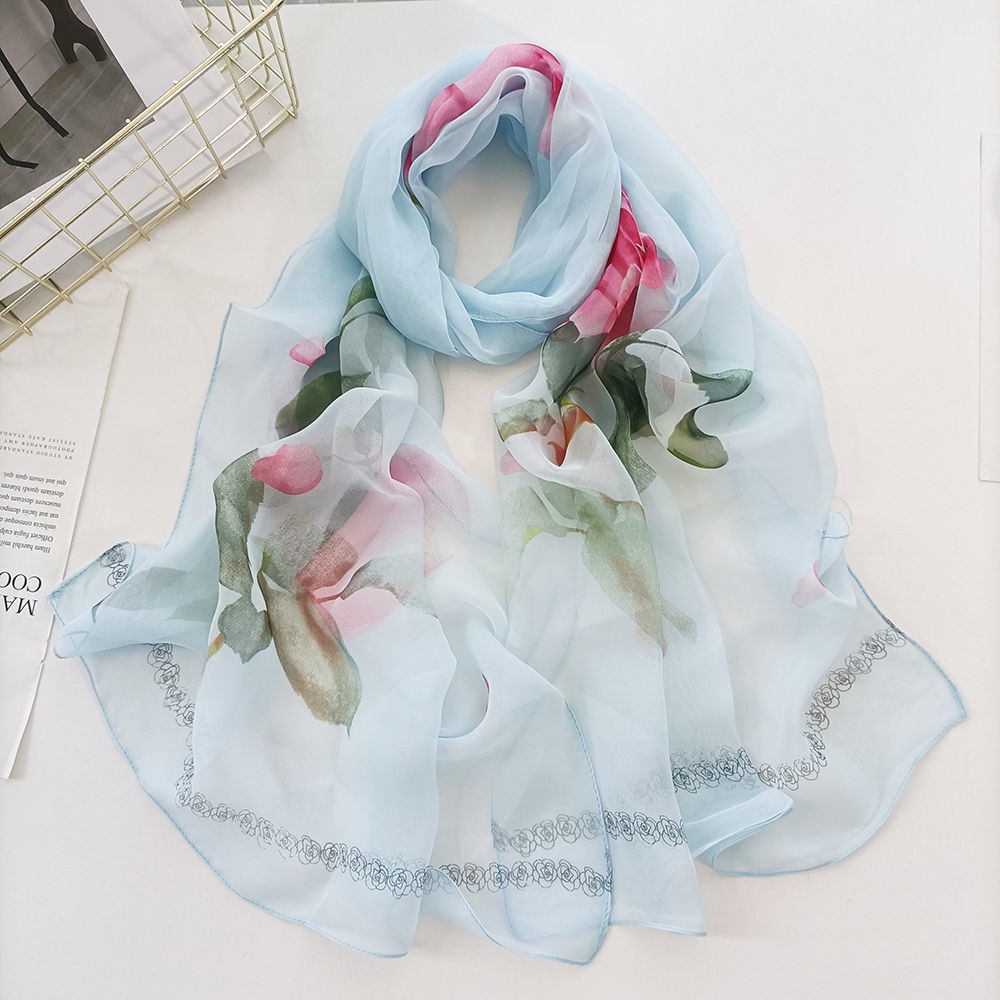 Khăn Choàng Lụa Chống Nắng Dễ Phối Đồ Thời Trang 160*50CM