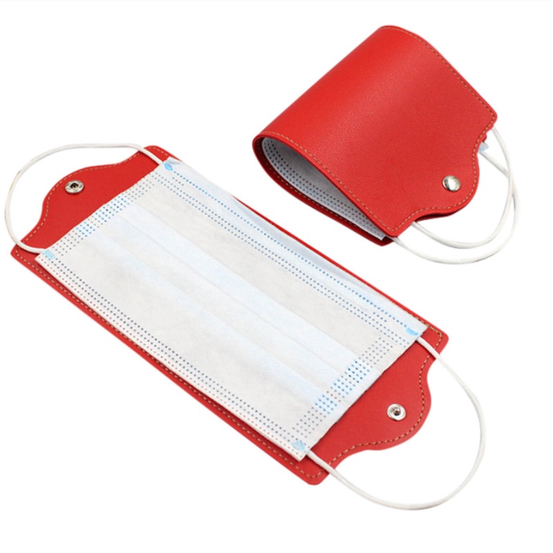 Túi Da Đựng Khẩu Trang Hai Mặt Chống Ô Nhiễm Chống Bụi Có Thể Gấp Gọn Tiện Lợi Ốp