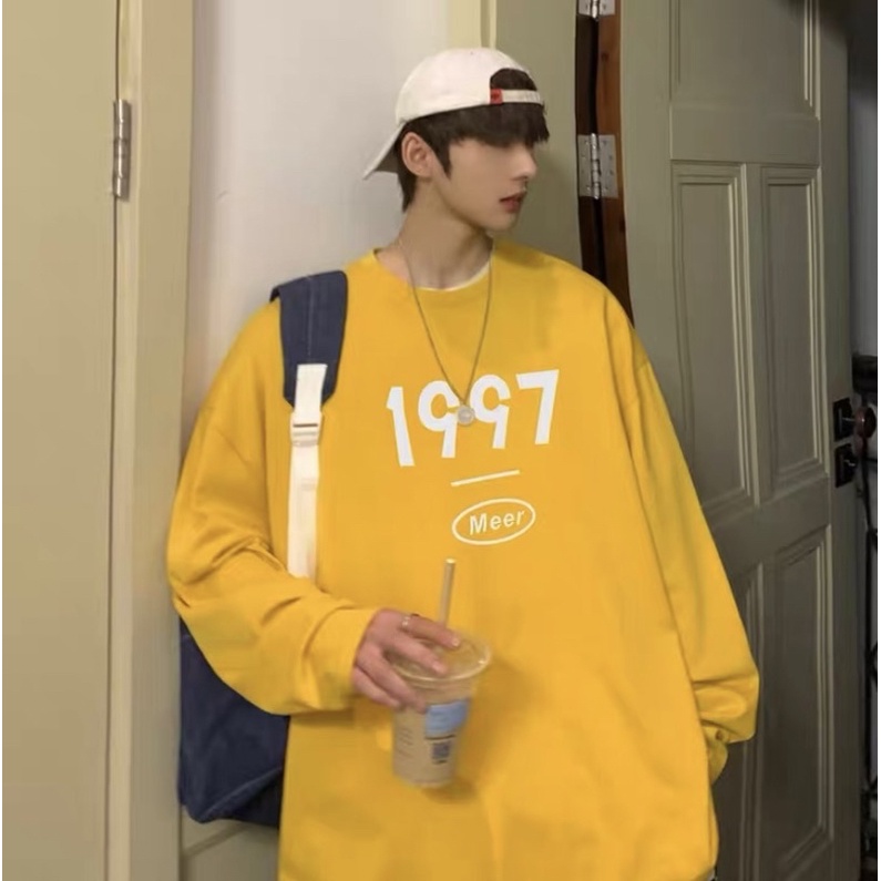 Áo thun dài tay nam nữ, áo phông dài tay unisex form rộng chất cotton dày đẹp in hình 1997