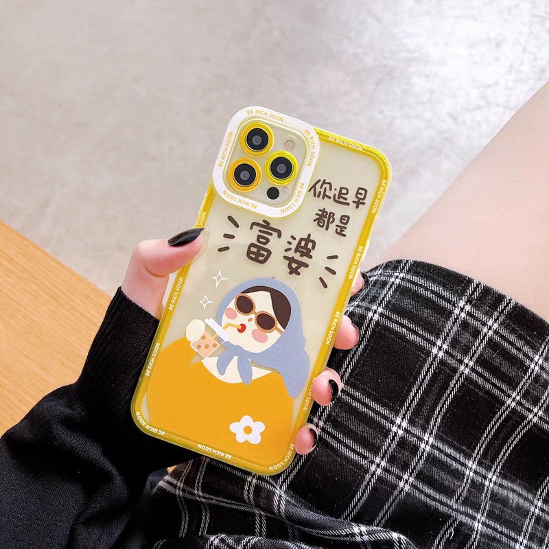 Ốp điện thoại trong suốt họa tiết cô gái thích hợp cho IPhone 11 12 13Pro Max XR XsMax 7 8 Plus SE 2020 Sh55fs
