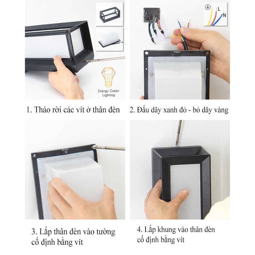 [ Nhiều Mẫu ] Đèn Tường Energy Green Lighting  - Hiên Nhà - Gắn Cổng - Phong cách Bắc Âu - Thân Nhôm Chống Nước Cao Cấp