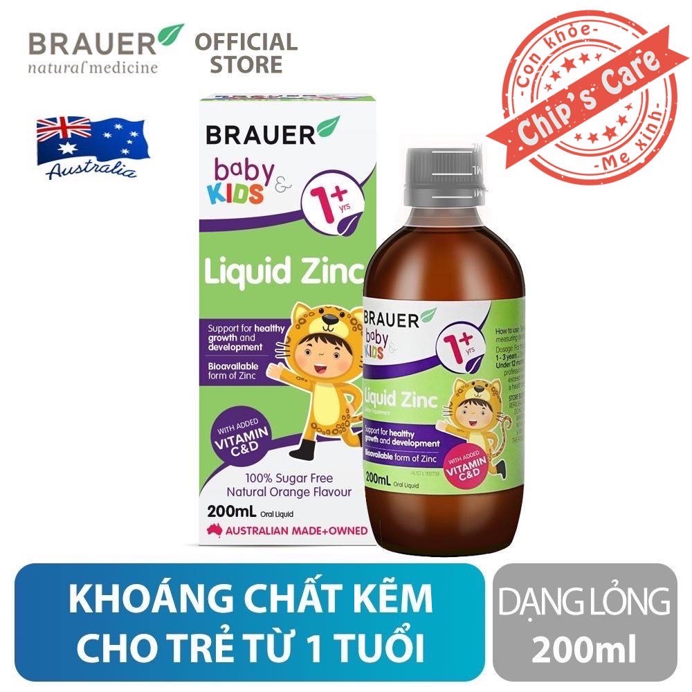 Kẽm Brauer Liquid Zinc cho trẻ từ 1 tuổi trở lên