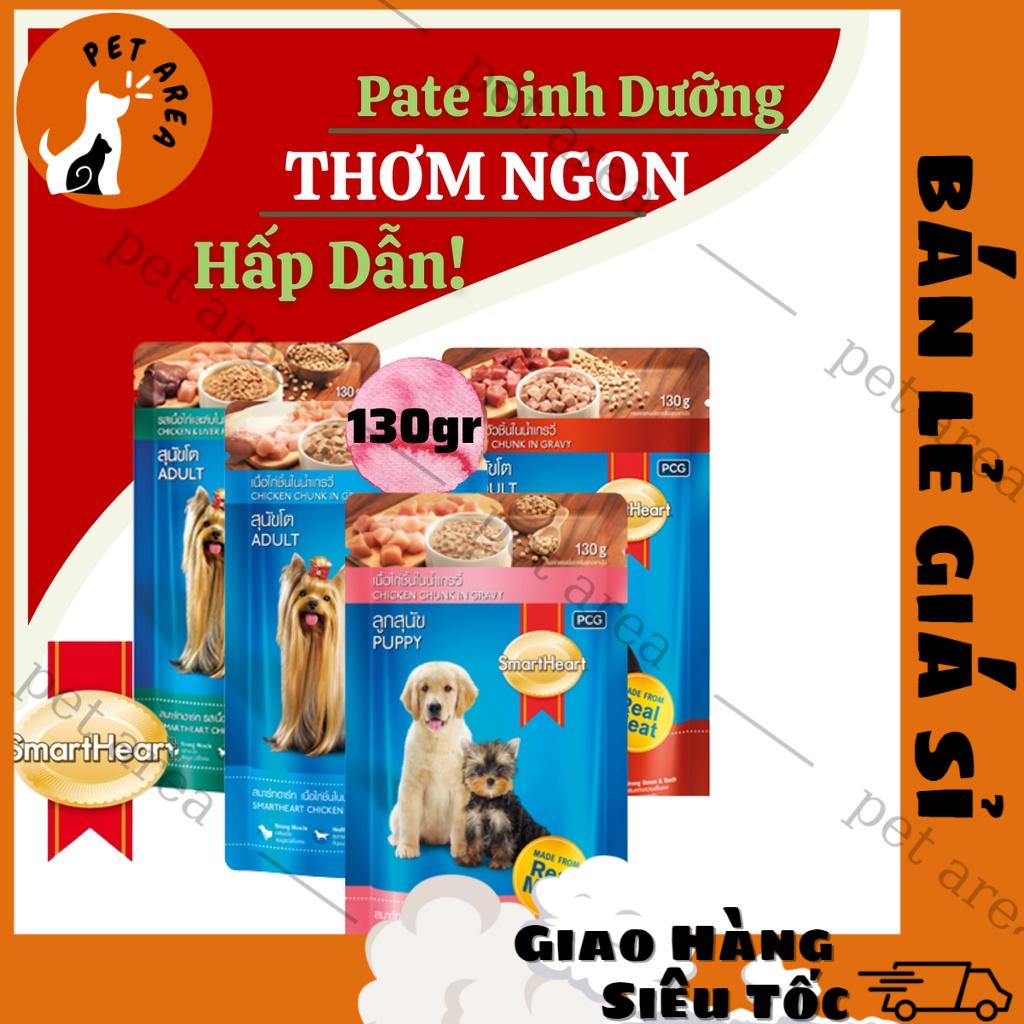 [Rẻ vô Địch][Có Sẵn]Pate Chó Smart Heart Gói 130g Chó Con Và Chó Trưởng Thành