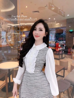 Váy dạ tay dập li (kèm ảnh thật )