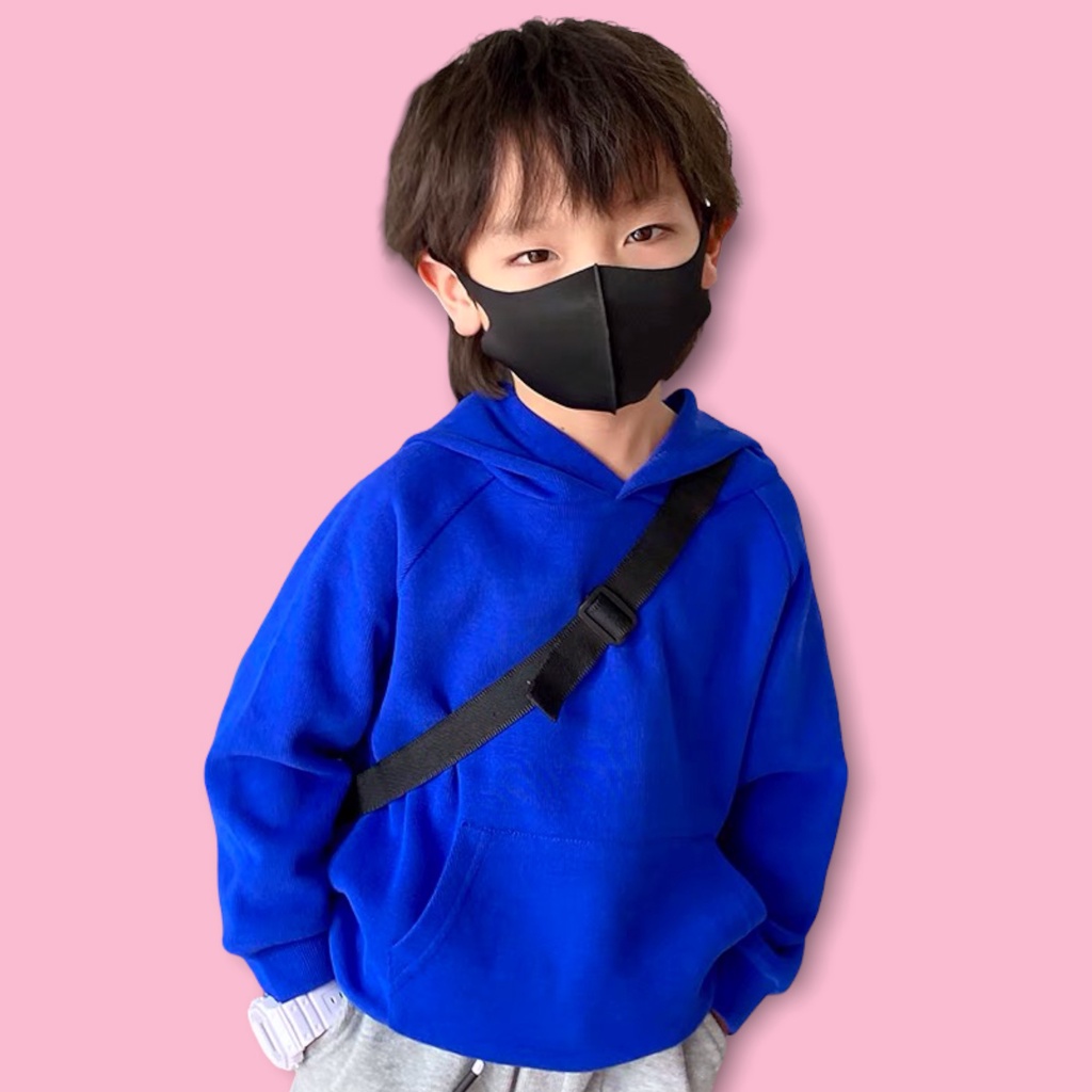 Áo khoác nỉ hoodie trơn trẻ em Con Xinh, thời trang thu đông dành cho bé từ 4 đến 10 tuổi