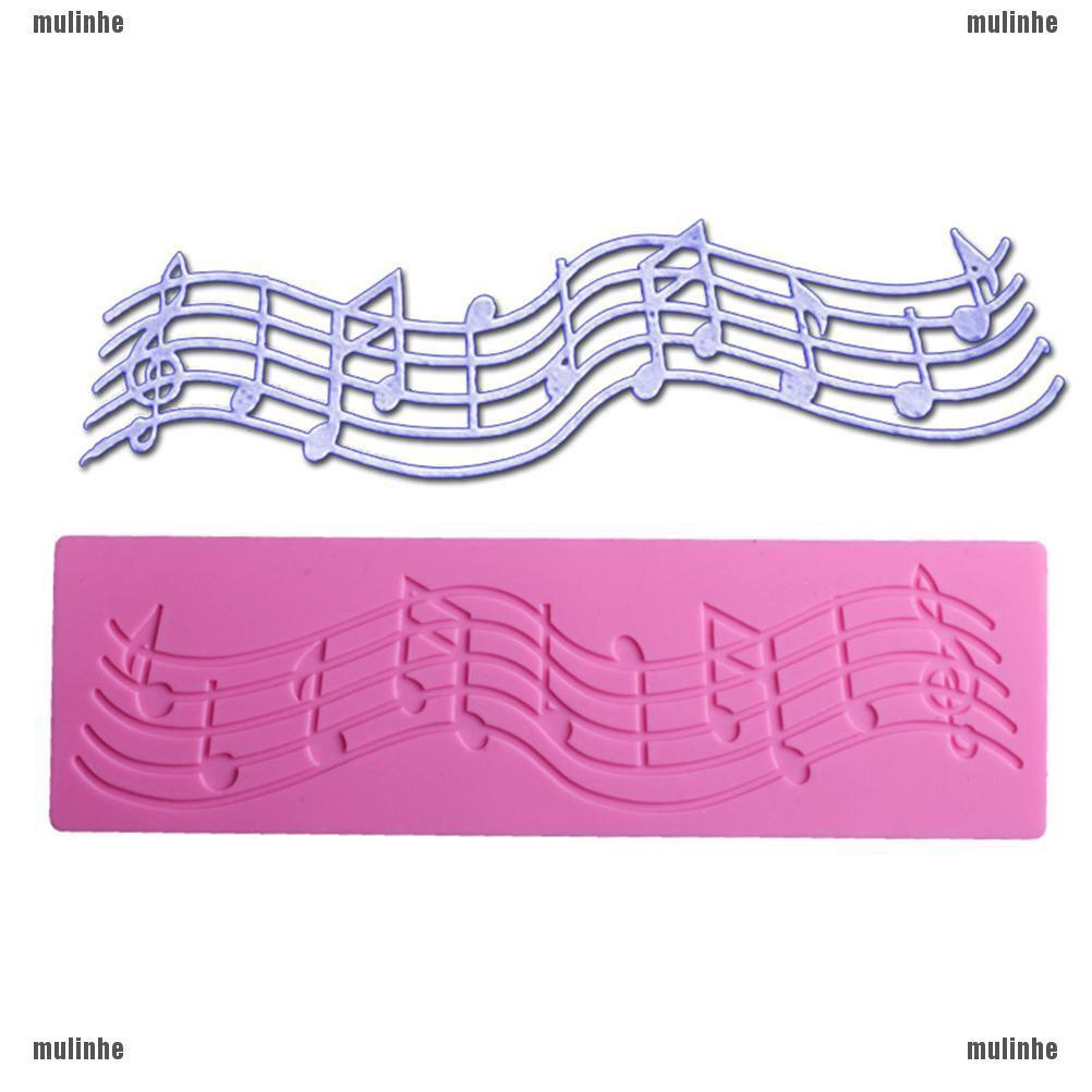 Mul❤ Khuôn silicone Nhấn Bánh Hình Nốt Nhạc