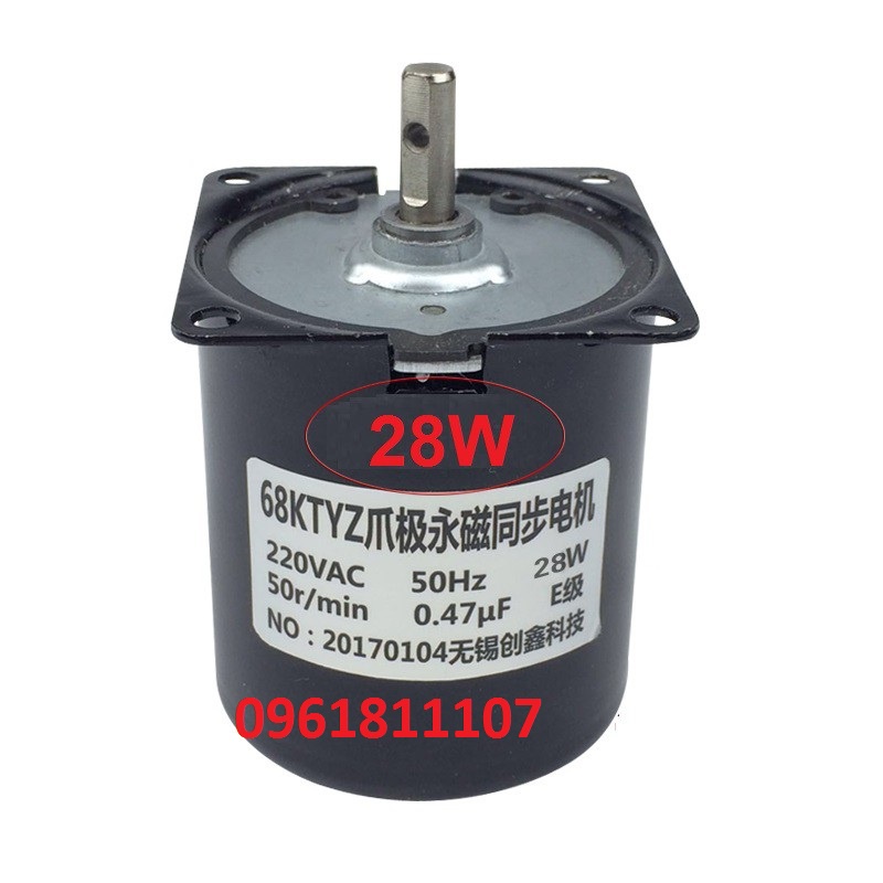 Motor Giảm tốc 220v 68KTYZ 28W , động cơ giảm tốc lò quay, motor quay vịt