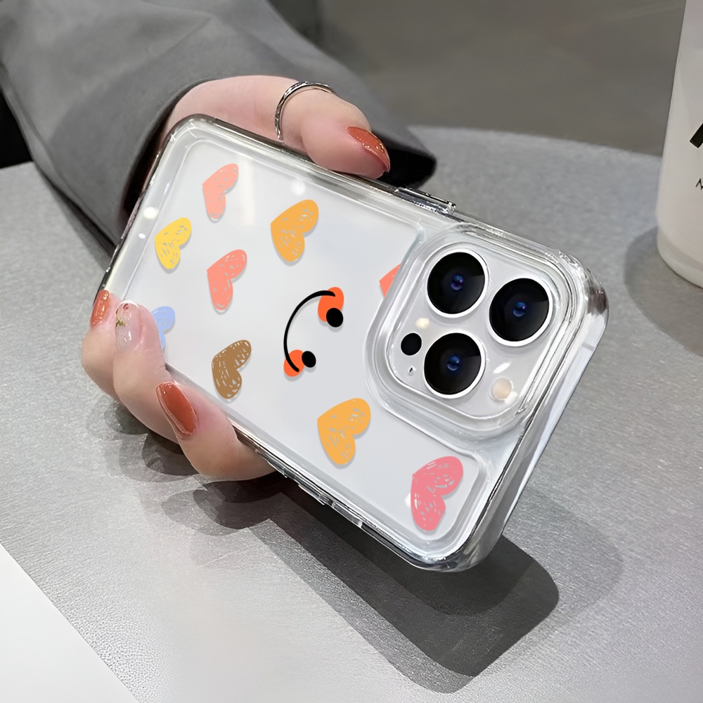 Ốp Điện Thoại Trong Suốt Hình Mặt Cười Cho iphone 14 Plus 11 13promax 12 7Plus X XS Max 7 8 SE2020