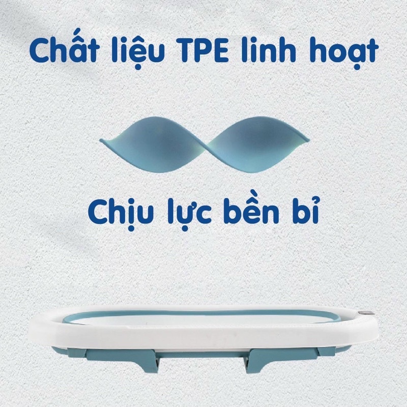 Chậu tắm gấp gọn kèm phao có nhiệt kế   chính hãng cao cấp.