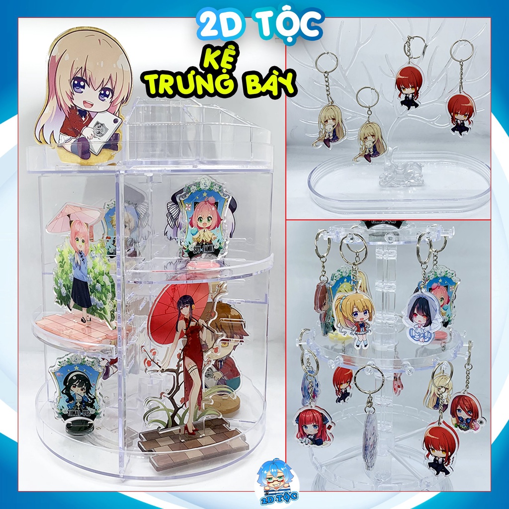 Cây trưng bày standee, treo móc khóa Anime trong suốt nhiều mẫu khác nhau - Phụ kiện Anime by 2D Tộc Shop
