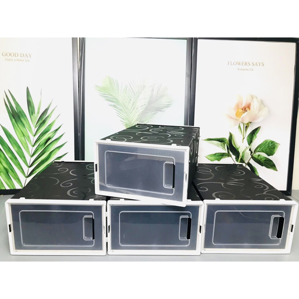 Combo Hộp Đựng Giày Nhựa Cứng Trong Suốt Có Lỗ Thông Hơi Chiu Lực Size Lớn