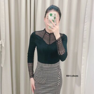 Min's Shoes - Áo Giữ Nhiệt Nữ Phối Ren Thời Trang Chất Dày Dặn Áo 442