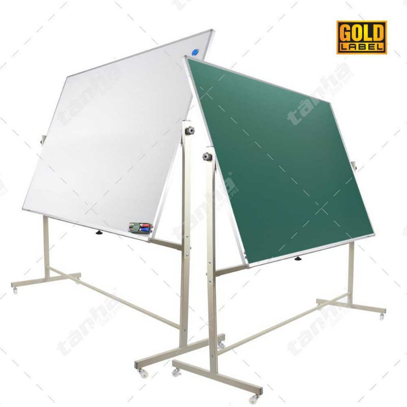 BẢNG DI ĐỘNG 2 MẶT LẬT  TRẮNG KÍCH THƯỚC 120 X 240cm KÈM PHỤ KIỆN