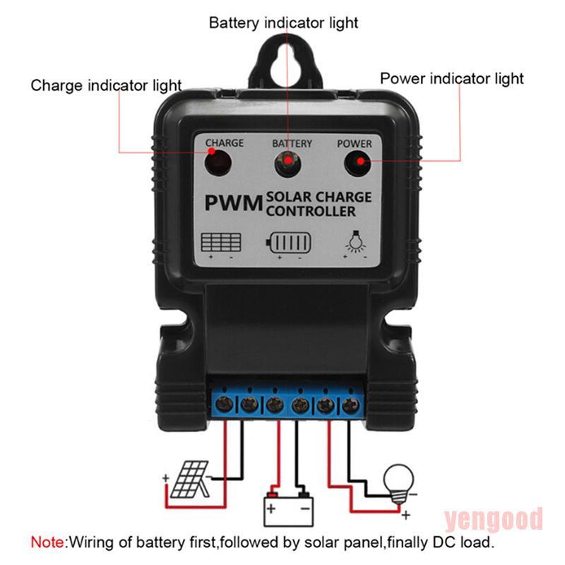 Thiết bị sạc pin điều khiển bằng năng lượng mặt trời 6v 12v 10a Pwm có thể điều chỉnh