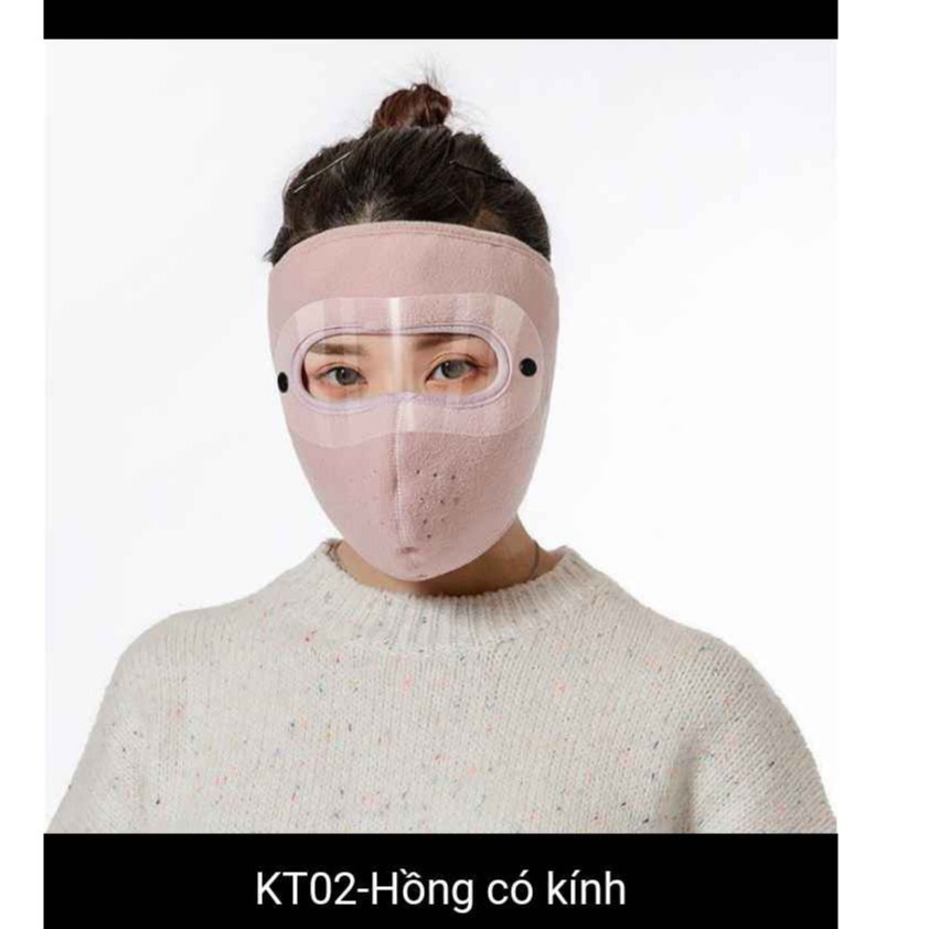 Khẩu trang nỉ có kính, thông hơi mùa đông vừa ấm vừa tránh bụi bẩn-giadungsieure