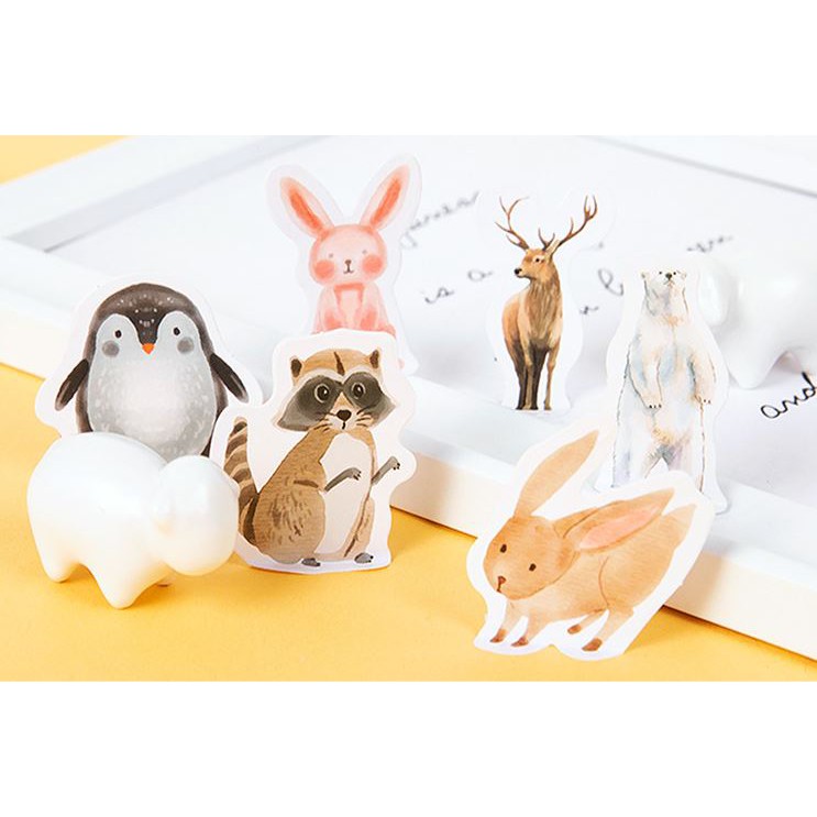 Bộ 46 Sticker Hàn Quốc hình động vật xinh dán trang trí E30