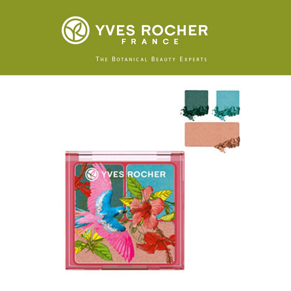 Phấn mắt 3 màu của Yves Rocher - Phiên bản giới hạn - Màu nhiệt đới có ánh nhũ, hiện đại, thời trang, bám màu bền 24 giờ