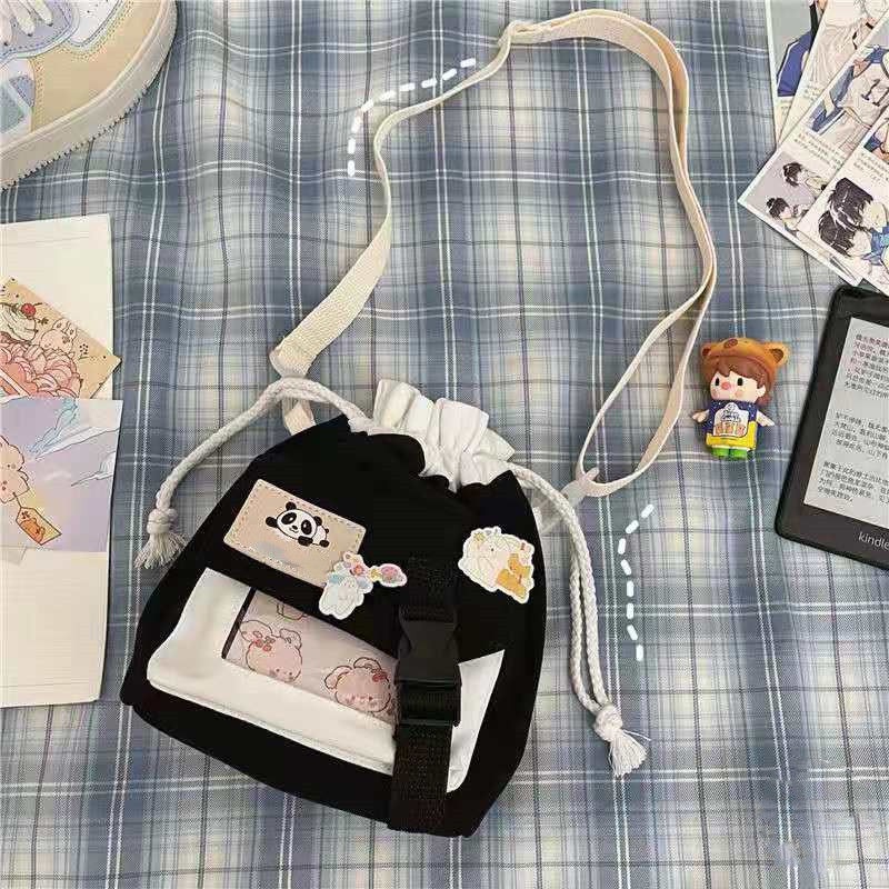 Túi Đeo Vai Nữ Vải Bố Hình Trái Tim Dễ Thương Mse1