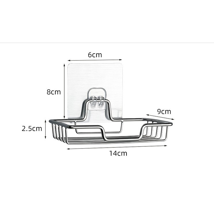 Gía Inox Để Xà Bông, Khay Đựng Phòng Tắm Dán Tường Đa Năng