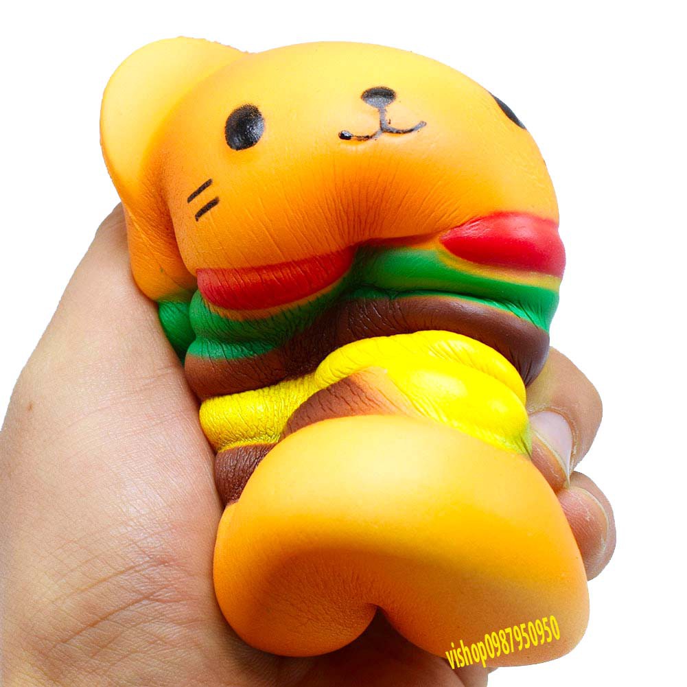 ĐỒ CHƠI SQUISHY BÁNH HUMBUGER MÈO ĐẸP