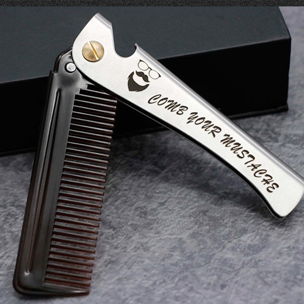 Lược chải dạng gấp bằng thép không gỉ tiện lợi dành cho nam S9H3