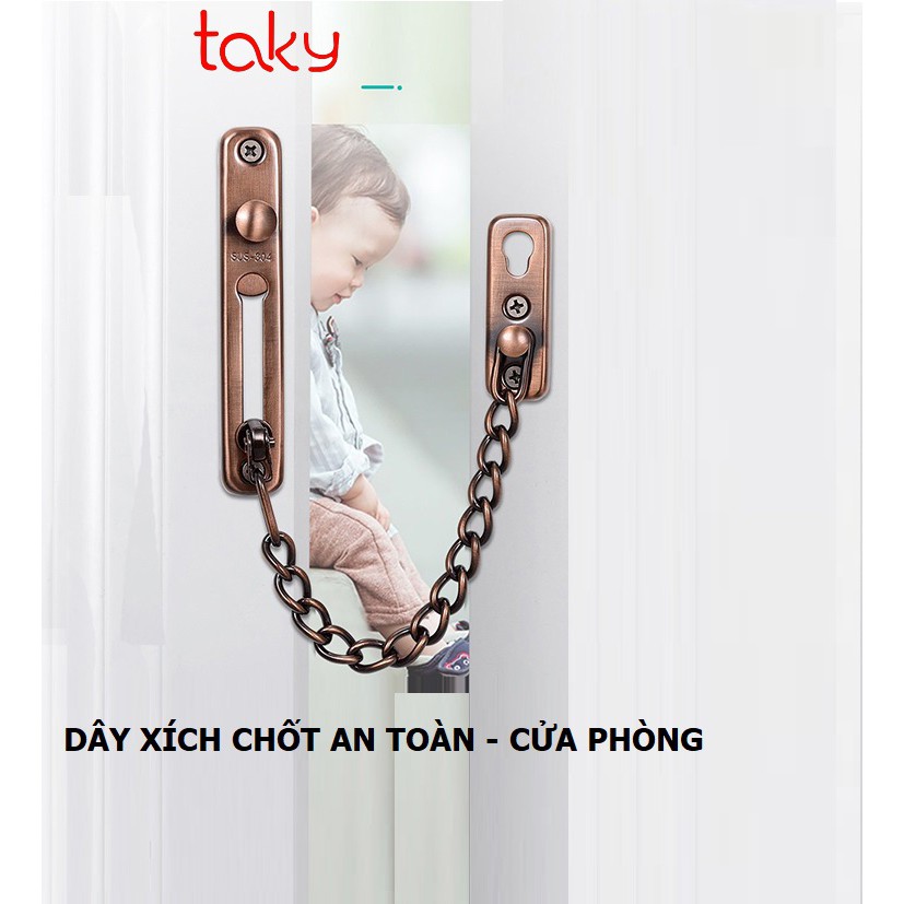 Dây Xích Chốt An Toàn - Taky - Hạn Chế Mở Cửa, Đảm Bảo An Toàn, Chắc Chắn, Bảo Vệ Người Trong Gia Đình và Trẻ Nhỏ 3100