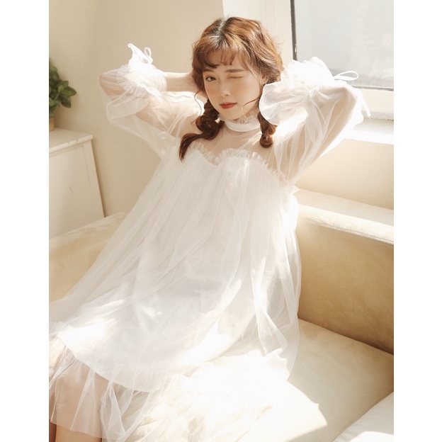 Váy Công Chúa Royal Dress Đầm Thiết Kế Cổ Cứng CaoCaobycaochen 2 Màu Đen Trắng Có Bigsize