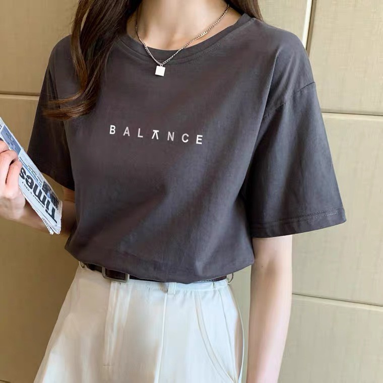 ÁO THUN TAY LỠ UNISEX NAM NỮ IN BALANCE - FREESIZE DƯỚI 75KG