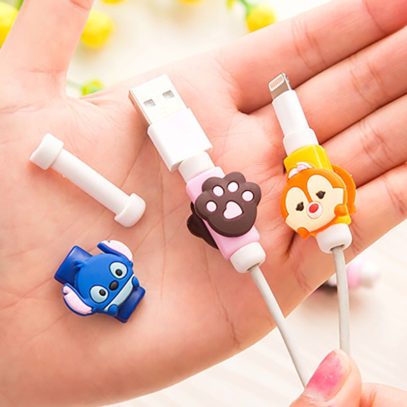 Nút Gắn Bảo Vệ Dây Cáp Sạc, Tai Nghe Hình Thú Hoạt Hình Ngộ Nghĩnh (Mẫu Ngẫu Nhiên) - Shop Minh Đức