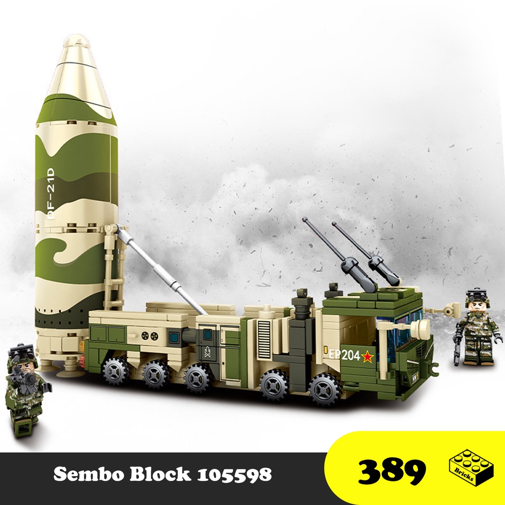 Đồ chơi Lắp ráp xe tên lưa xuyên lục địa DF-21, Sembo Block 105598 Xếp hình thông minh, Nhựa ABS an toàn, Sách hướng dẫn