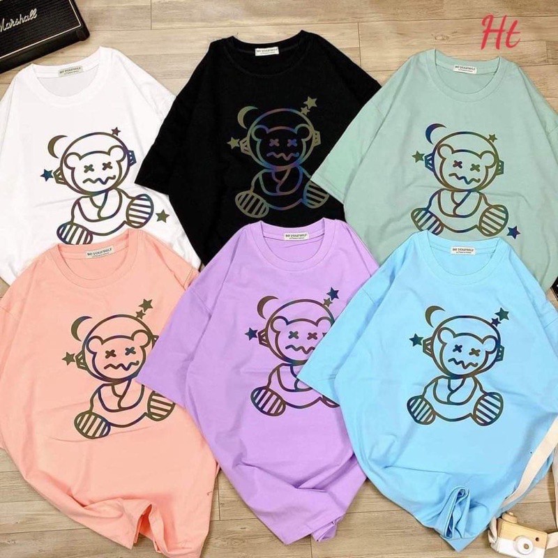 Áo phông 7 màu gấu trăng sao mắt x H2G865