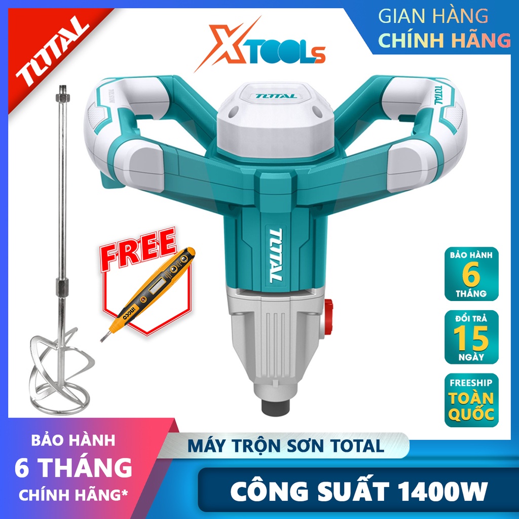 Máy trộn sơn TOTAL TD614006 | máy khuấy sơn Công suất: 1400W, dùng để đảo, khuấy, trộn sơn... để phục vụ cho quá trình p