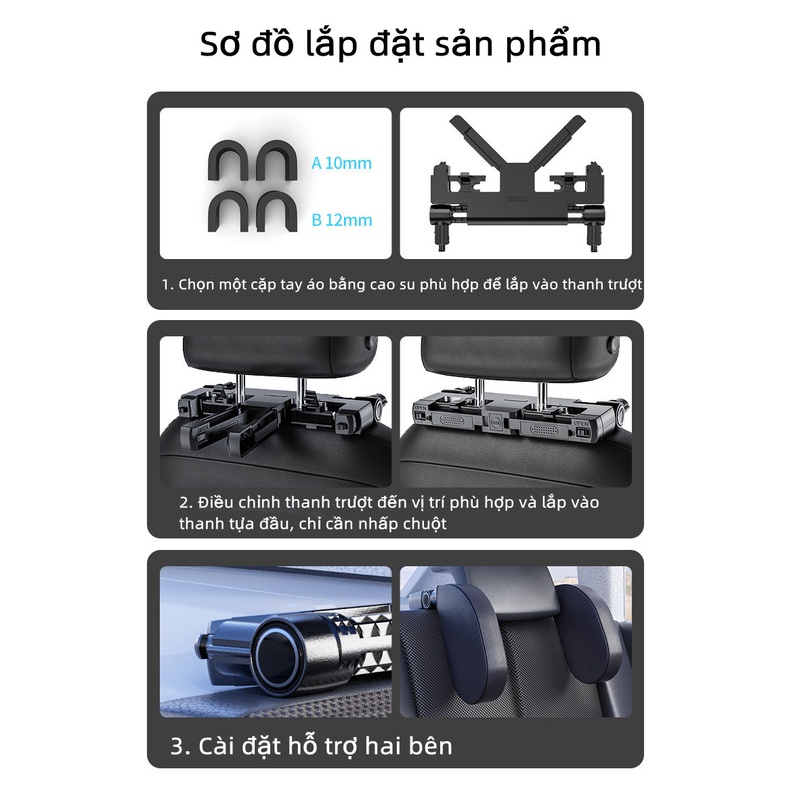 Tựa đầu ô tô Gối tựa bên ô tô cao cấp Bông chống va chạm Gối ô tô điều chỉnh 180 độ Gối ô tô Gối kê cổ Memory foam bên ô tô tựa đầu ngủ gối đầu ô tô Móc thơm giá đỡ điện thoại Phụ kiện ô tô