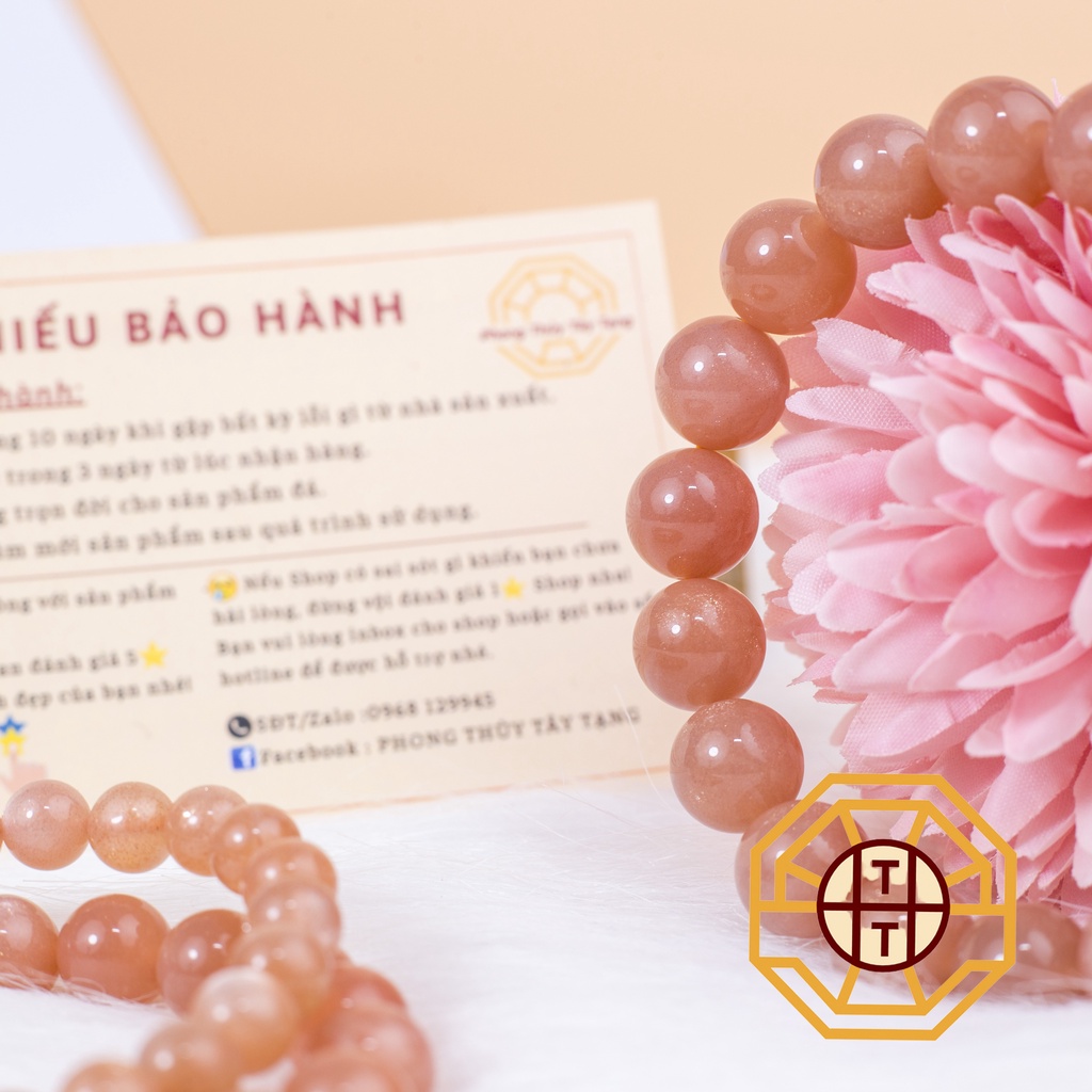 Vòng Tay Phong Thủy Đá Mặtt Trời Sun Sttone [TẶNG HỘP GỖ CAO CẤP] tài lộc nam nữ mệnh Hỏa Thổ - Phong Thủy Tây Tạng