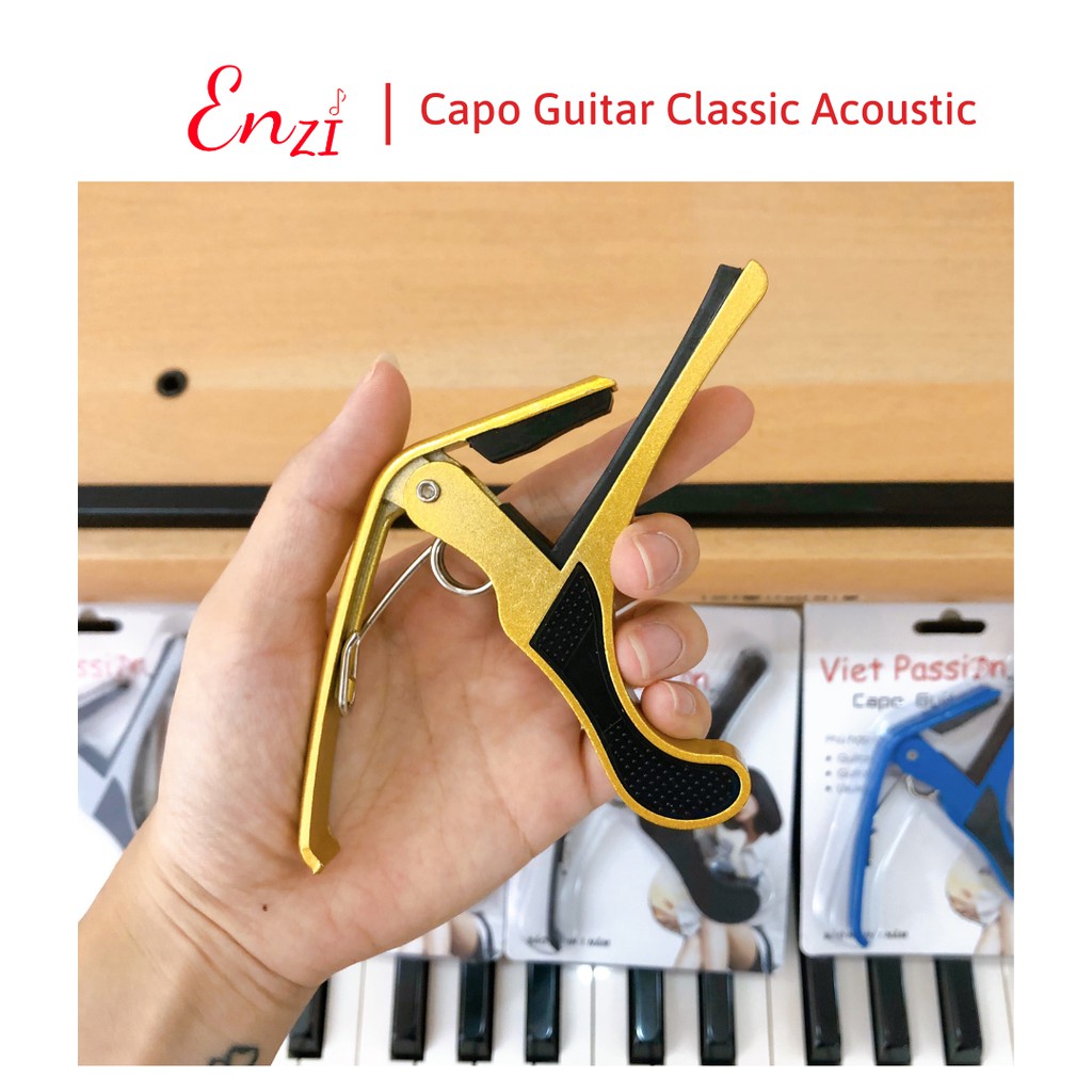 Capo guitar classic acoustic Enzi tăng tông, hạ tông màu Bạc không thể thiếu khi chơi ghi ta