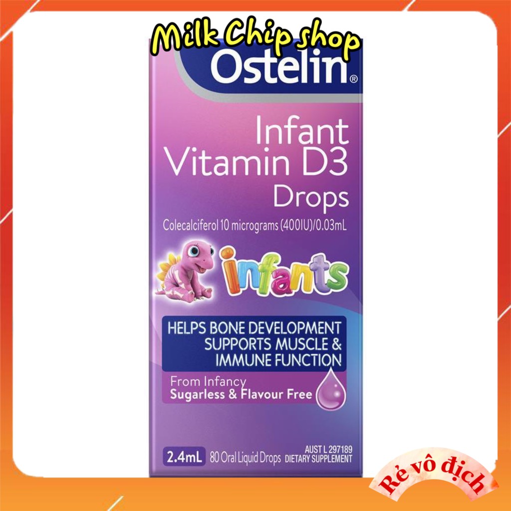 Vitamin D3 Ostelin cho bé dạng giọt, lọ 2,4ml cho bé từ sơ sinh đến 12 tuổi TP05