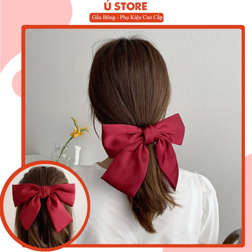 Kẹp Tóc Hình Nơ Màu Đỏ Xinh Xắn Dành Cho Nữ - Ú Store
